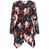 Christmas Snowman Print Asymmetrical T-shirt