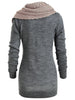 Pullover Sweater with Striped Scarf