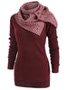 Pullover Sweater with Striped Scarf