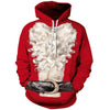 Men Casual 3D Print Hoodie Santa Claus Print Hoodie