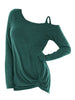 Long Sleeve Plus Size Twist Detail T-shirt