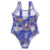 Square Neck Sleeveless Backless Padded Floral Print Women Swimsuit
