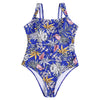 Square Neck Sleeveless Backless Padded Floral Print Women Swimsuit