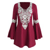 Crochet Front Flare Sleeve Short Dress