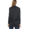 Cowl Neck Button Contrast T Shirt