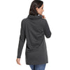 Cowl Neck Button Contrast T Shirt
