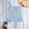 One Shoulder Padded Cut Out Print Ruffle Women Swimsuit