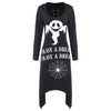 Halloween Asymmetric Lace Up Graphic Pullover Hoodie