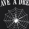 Halloween Asymmetric Lace Up Graphic Pullover Hoodie