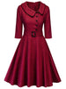 Plaid Plus Size A Line Dress with Belt
