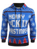 Hooded Christmas Tree and Snowflake Printed Hoodie
