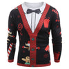 Christmas Cardigan Blazer Printed Long Sleeve T-shirt