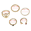 Alloy Faux Gem Triangle Leaf Ring Set