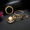 Alloy Faux Gem Triangle Leaf Ring Set