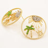 Coconut Tree Pattern Hollow Out Earrings