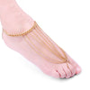 Layered Tassel Toe Ring Anklet
