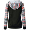 Drawstring Christmas Printed Hoodie