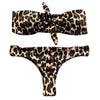 Women Animal Printed Knot Design Bikini Set Swimsuit Swimwear