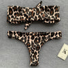 Women Animal Printed Knot Design Bikini Set Swimsuit Swimwear