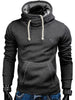 Whole Colored Drawstring Casual Hoodie