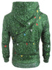 Christmas String Light Faux Collar Printed Drawstring Hoodie