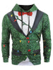 Christmas String Light Faux Collar Printed Drawstring Hoodie