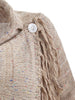 Asymmetrical Fringed Knitted Cardigan