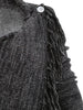 Asymmetrical Fringed Knitted Cardigan