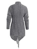 Asymmetrical Fringed Knitted Cardigan