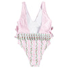 Women Sexy Bow Backless Print Swimsuit