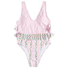 Women Sexy Bow Backless Print Swimsuit