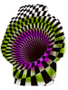 3D Swirl Checked Print Pullover Hoodie