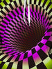 3D Swirl Checked Print Pullover Hoodie