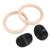 Portable Wooden Gymnastics Rings with Straps Buckles