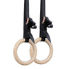 Portable Wooden Gymnastics Rings with Straps Buckles