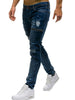 Zipper Destroy Wash Ripped Jeans