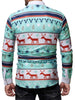 Long Sleeves Reindeer Pattern Christmas Shirt