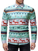Long Sleeves Reindeer Pattern Christmas Shirt