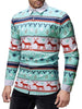 Long Sleeves Reindeer Pattern Christmas Shirt