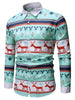 Long Sleeves Reindeer Pattern Christmas Shirt