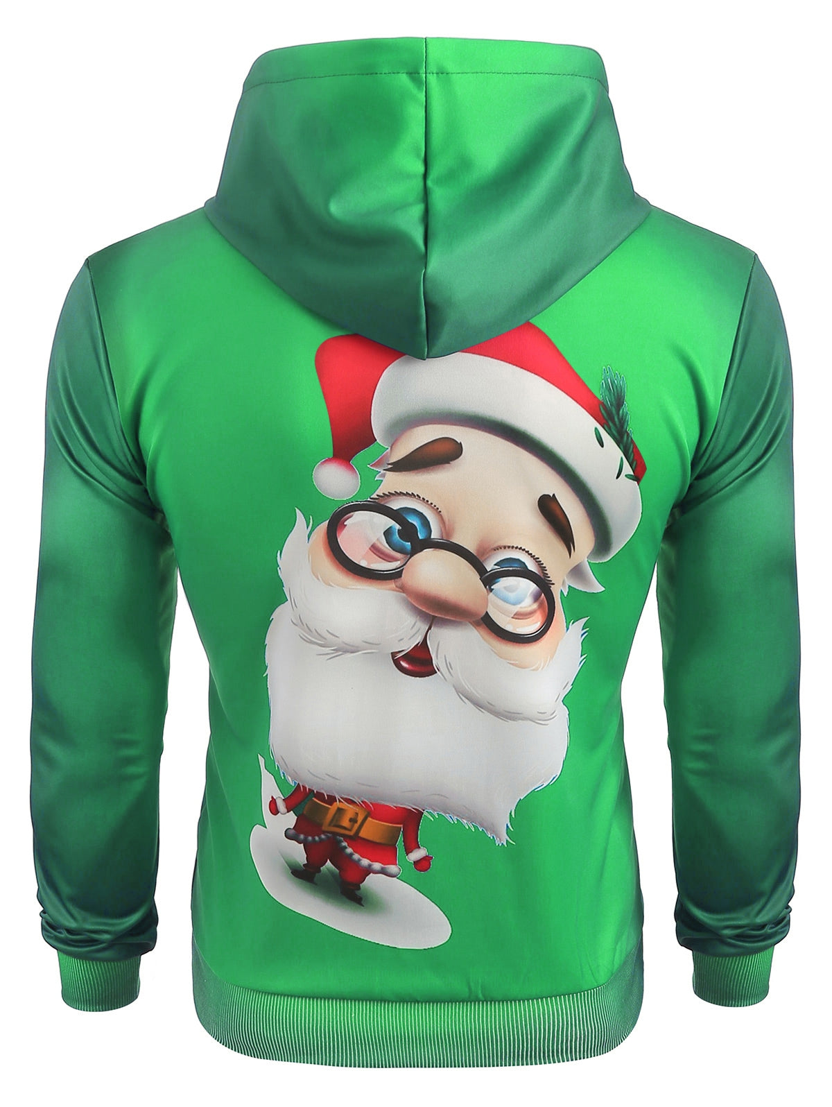 3D Cartoon Santa Claus Printed Pullover Hoodie