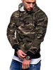 Layer Raglan Sleeves Camouflage Hoodie