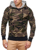 Layer Raglan Sleeves Camouflage Hoodie