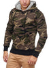 Layer Raglan Sleeves Camouflage Hoodie