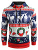 Printed Christmas Pattern Pullover Hoodie