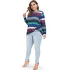 Striped Panel Twist Plus Size T-shirt