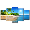 Decorative Oil Painting Beautiful Seaside Coconut Tree Scenery