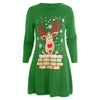 Christmas Elk Print Mini Tee Dress