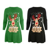 Christmas Elk Print Mini Tee Dress