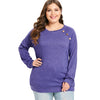 Button Detail Plus Size Long Sleeve T-shirt